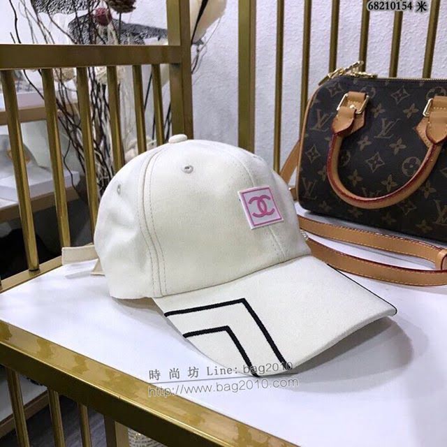 Chanel女士帽子 香奈兒線條珍珠棒球帽鴨舌帽  mm1112